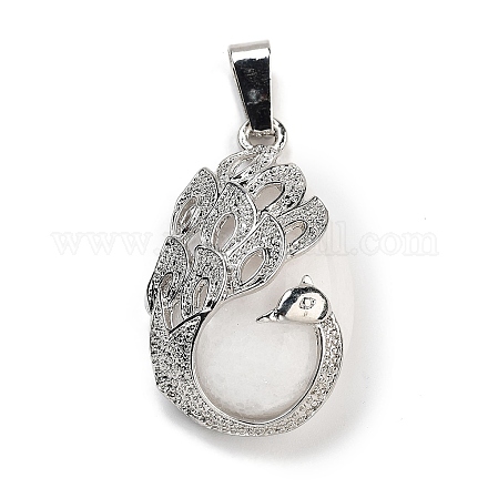 Подвески-капли из натурального белого нефрита G-G112-03P-01-1