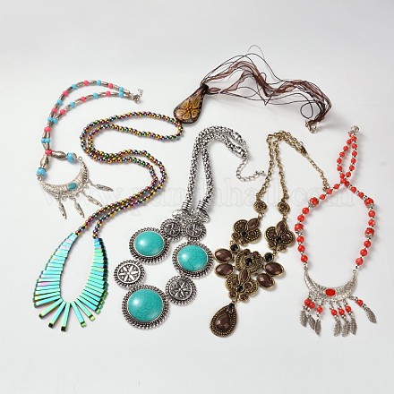 Mixed Charming Necklaces for Girl Friend NJEW-X0003-1