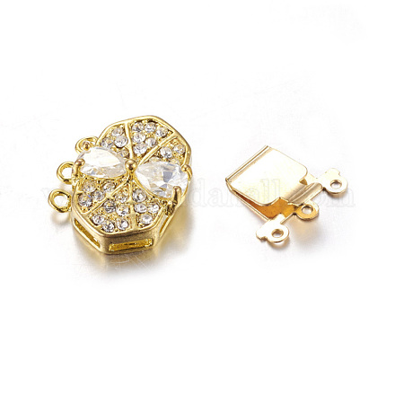 Золотой латуни muiti нити застежки коробки для ожерелья X-KK184-G-1