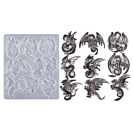 Moules en silicone pendentif dragon diy DIY-G091-01A-1