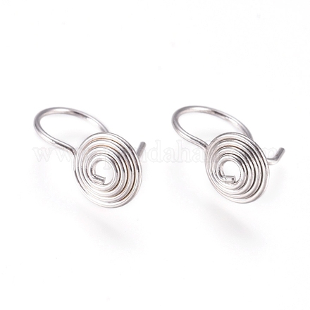 Brass Spiral Wire Earring Hooks KK-L198-012P-1