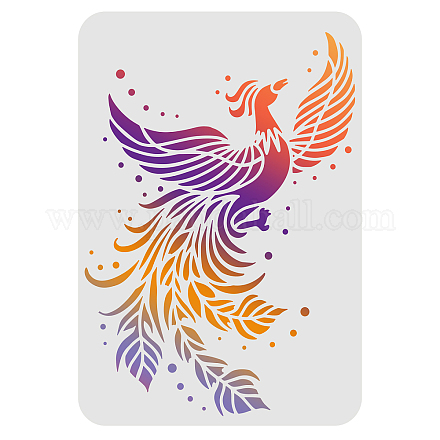 FINGERINSPIRE Phoenix Stencils 29.7x21cm Firebird Painting Stencil Flying Phoenix Stencil Mythical Phoenix Reusable Drawing Template for Painting on Wood DIY-WH0202-166-1
