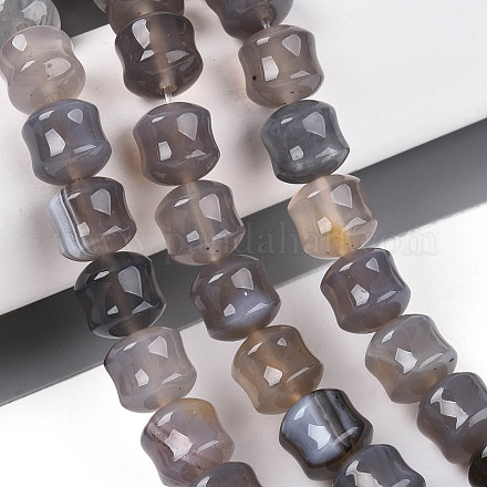 Серые натуральные бусины из агата G-N353-06A-07-1