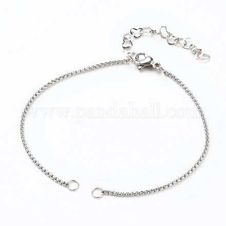 304 Stainless Steel Box Chains/Venice Chains Bracelets Making AJEW-JB00783-01-1