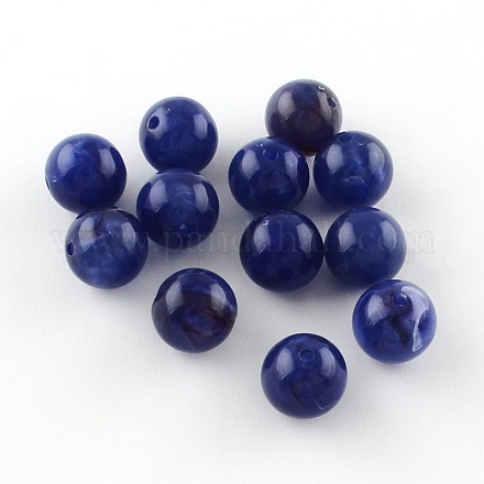 Perles en acrylique imitation pierre précieuse OACR-R029-10mm-11-1