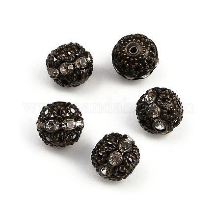 Латунные бусины со стразами  RB-A011-12mm-01AB-NF-1