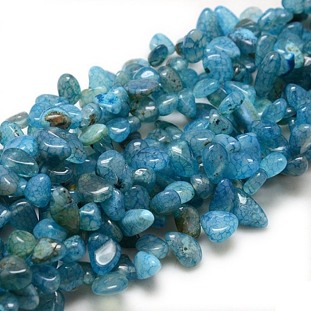 Natural Nuggets Crackle Agate Beads Strands G-P032-04-1