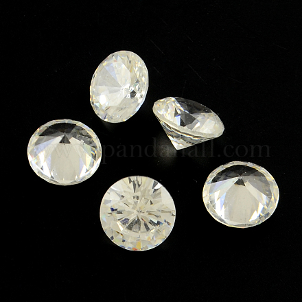 Cabochons à dos pointu de zircone cubique en forme de diamant ZIRC-R004-18mm-01-1