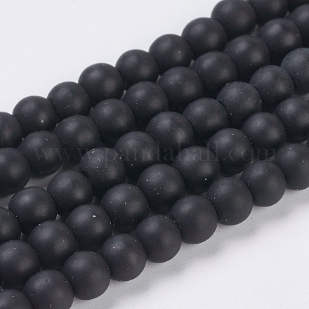 Synthétiques pierre noire brins de perles G-G508-7-1