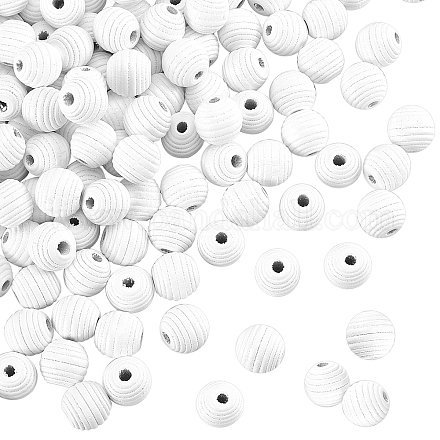 Olycraft 180 pièces perles filetées en bois perles rondes entretoises de ruche perles de ruche en bois d'érable naturel blanc pour la fabrication de bijoux à bricoler soi-même artisanat 13~14x13mm WOOD-OC0001-87-1