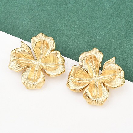 Серьги-гвоздики в форме цветка из нержавеющей стали 304 EJEW-K268-76G-1