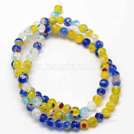 Handmade Millefiori Glass Beads Strands LK172-1