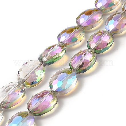 Transparentes perles de verre de galvanoplastie brins EGLA-E030-01F-01-1