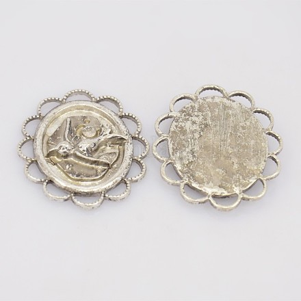 Antique Silver Tibetan Style Pendants X-TIBEP-QA2268-AS-LF-1