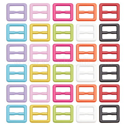 Fingerinspire 120 pièces 10 couleurs forme rectangle fermoirs à boucle en alliage peint par pulvérisation FIND-FG0002-82-1