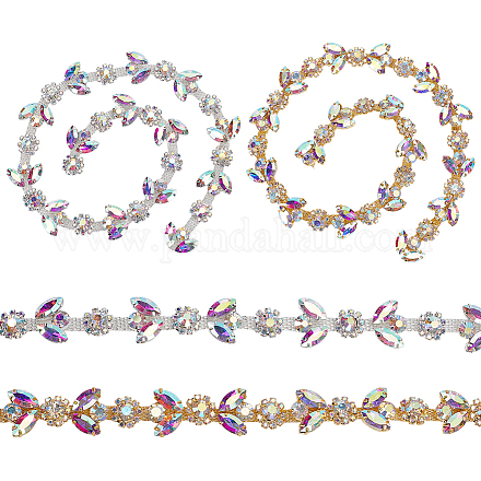 WADORN 1M 2 Colors Iron Rhinestone Strass Chains CH-WR0001-03-1