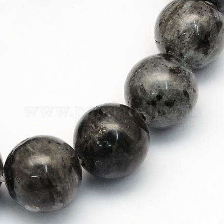 Fili di perline rotonde di larvikite naturale X-G-S159-10mm-1
