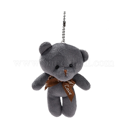 Pp coton mini animal jouets en peluche ours pendentif décoration HJEW-C002-03B-1
