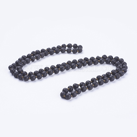 Natural Lava Rock Beaded Necklaces NJEW-P202-60-A18-1