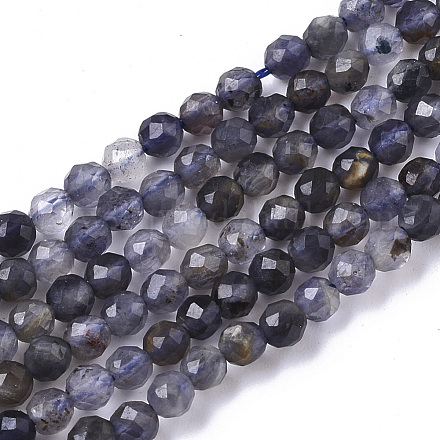 Hilos de perlas naturales de iolita / cordierita / dicroita G-R460-021-1