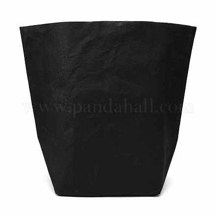 洗えるクラフト紙袋  植物植木鉢多機能ホーム収納バッグ  ブラック  34x20x20cm CARB-H025-L02-1