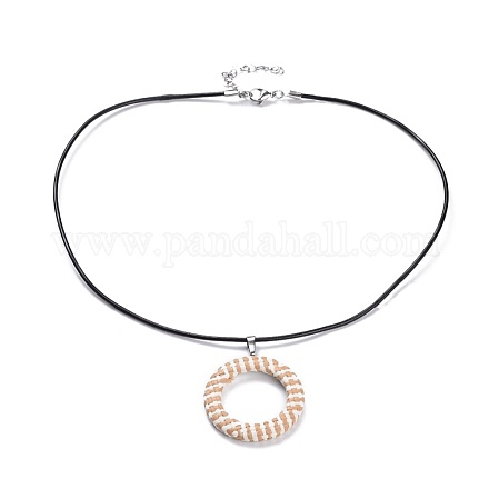 Ожерелья с подвесками из рафии NJEW-JN02358-04-1