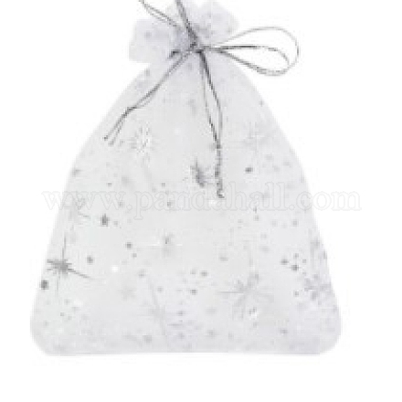 Geschenkbeutel aus Organza mit silbernem Sternenmuster und Kordelzug&nbsp;PW-WG4192C-01-1
