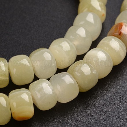 Jaunes colonne de jade chapelets de perles naturelles G-E266-03-1