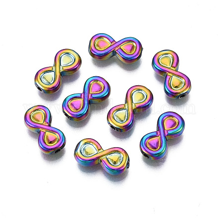 Perlas de aleación de color arco iris chapado en estante PALLOY-S180-332-1