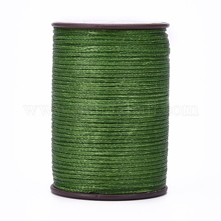 平らなワックス糸ストリング  マイクロマクラメコード  革縫い用  ダークオリーブグリーン  0.8mm  約109.36ヤード（100m）/ロール X-YC-P003-A08-1