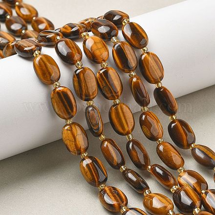 Природных тигровый глаз бисер нитей&nbsp;LS-G-H005-A10-02-1
