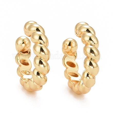 Rack Plating Brass Twist Rope Shape Cuff Earrings EJEW-G288-08G-1