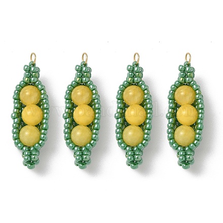 Подвески из стеклянных бусин в форме гороха PALLOY-MZ00922-02-1