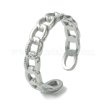 304 anillo de puño abierto de acero inoxidable RJEW-L110-031P-1