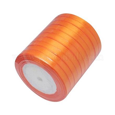 3/8 inch(10mm) Orange Satin Ribbon for Hairbow DIY Party Decoration X-RC10mmY024-1