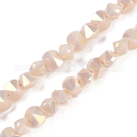 Стеклянные бусины с гальваническим покрытием  EGLA-B009-05A-04-1