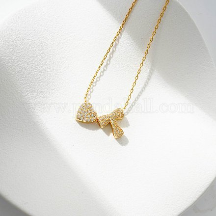 Ожерелья с подвеской в виде сердца из латуни с микропаве из прозрачного кубического циркония FS-WG89C2E-20-1