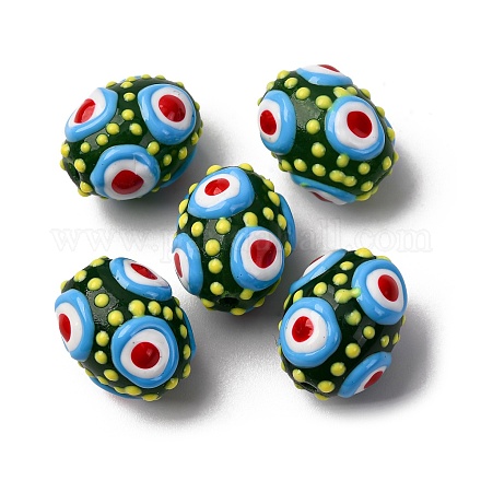 Стеклянные эмалевые бусины GLAA-C038-01F-1