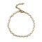 304 Stainless Steel Link Chains Bracelets for Women, Real 14K Gold Plated, 6-3/8 inch(16.3cm)