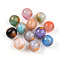 Two Tone Resin Beads, Round, with Glitter Powder, Mixed Color, 16mm, Hole: 2~2.5mm