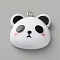 Opaque Resin Pendants, with Platinum Tone Iron Loop, Panda, 25x24.5x7.5mm, Hole: 2mm