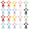 20Pcs 10 Colors Star Baking Paint Alloy Swivel Clasps, Mixed Color, 39x25.5x6mm, Hole: 5x8mm, 2pcs/color
