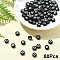 Opaque Acrylic Horizontal Hole Beads, with Enamel, Flat Round, Letter Q, 7x4mm, Hole: 1.5mm