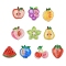 20Pcs 10 Styles Cherry/Pear/Lemon/Grape/Blueberry/Peach/Apple/Watermelon/Fruit Transparent Epoxy Resin Decoden Cabochons, with Paillettes, Mixed Shapes, 19~22.5x18~23x6.5~8.5mm, 2pcs/style