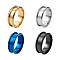 4 Colors Stainless Steel Grooved Finger Ring Settings, Ring Core Blank, for Inlay Ring Jewelry Making, Mixed Color, Size 10, 8mm, Inner Diameter: 20mm, 4 colors, 1pc/color, 4pcs/box