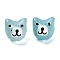 Handmade Lampwork Beads, with Enamel, Dog, Light Sky Blue, 14~14.5x14.5x14~14.5mm, Hole: 1.4mm