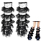 Polyester Lace Leg Sleeves, Leg Warmers, Japanese Lolita Jk Socks, Black, 488x250x98mm