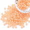 6/0 Imitation Jade Glass Seed Beads, Luster, Dyed, Round, Sandy Brown, 4x3mm, Hole: 1.2mm