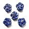Handmade Porcelain Beads, Flower, Dark Blue, 14.5x15x6.5mm, Hole: 2mm