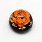 Resin Cabochons, Dome, Half Round, with Dried Flower inside, Dark Orange, 13.5~14x7~8.5mm